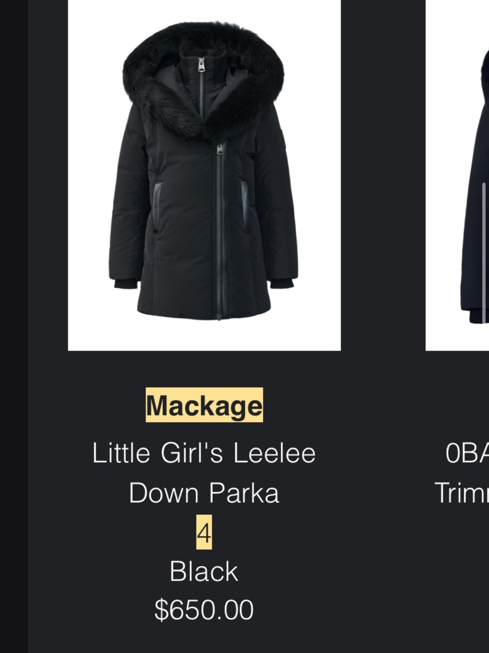 Mackage Black Quilted Jacket with Ribbed Collar